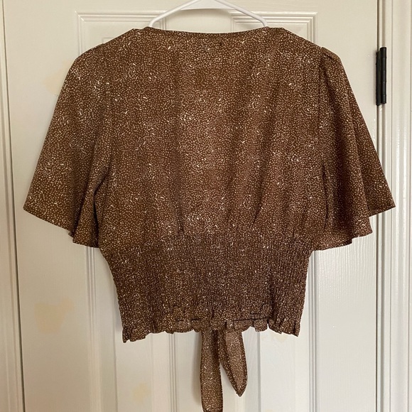 Brown Crop Blouse - Picture 5 of 6